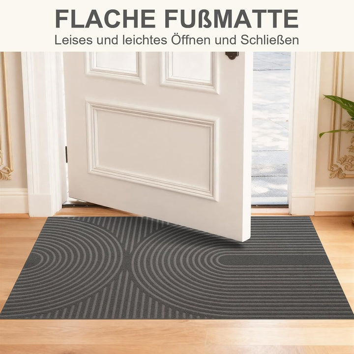 FEOMOS Fussmatte Innen Aussen 60x90cm, rutschfeste Schmutzfangmatte mit Saugkraft, Fussmatte Waschba