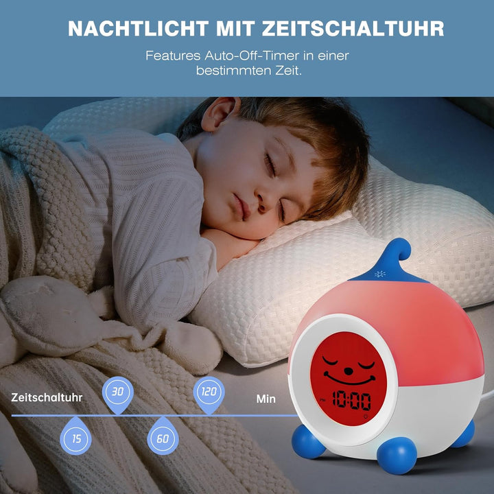 I·CODE Kinder Wecker, Lichtwecker Kinder Mit Abschaltautomatik &Wake Up Light, Schlaftrainer Kinder