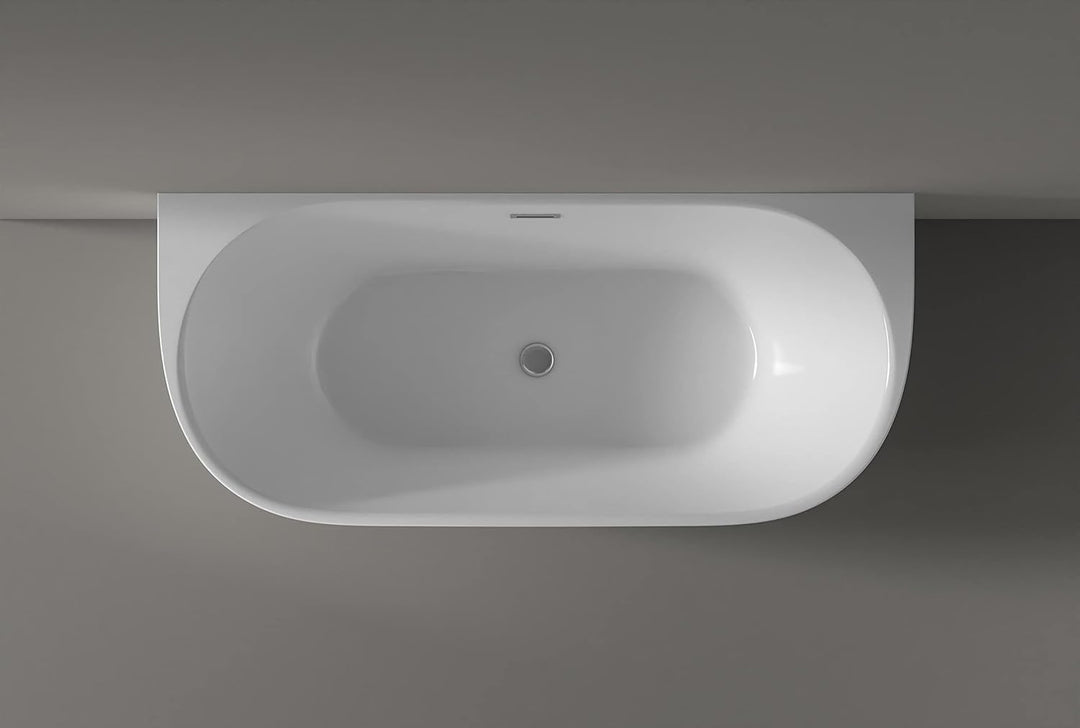 BERNSTEIN Freistehende Badewanne aus Sanitäracryl Wanne mit Doppelwandiger Konstruktion 170 x 75 x 6