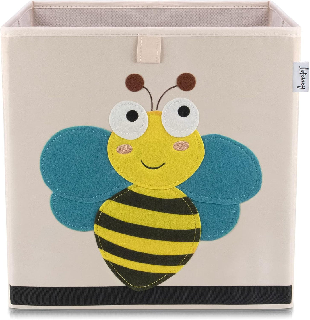 Aufbewahrungsbox im 2er Set Biene und Schwein I Doppelpack Spielzeugbox mit Tiermotiv passend für Wü