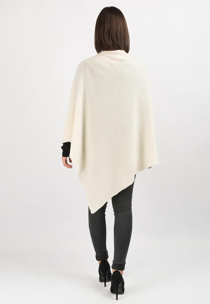 Dalle Piane Cashmere - Poncho aus 100% Kaschmir - Made in Italy - für Frau Einheitsgrösse Creme, Ein