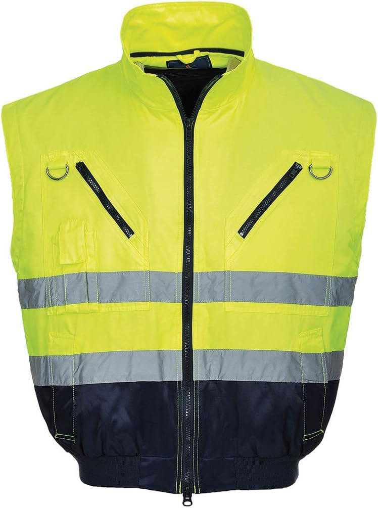 Portwest Hi-Vis Warnschutz 3-in-1 Pilotjacke, Grösse: L, Farbe: Gelb/Marine, PJ50YNRL L gelb / marin