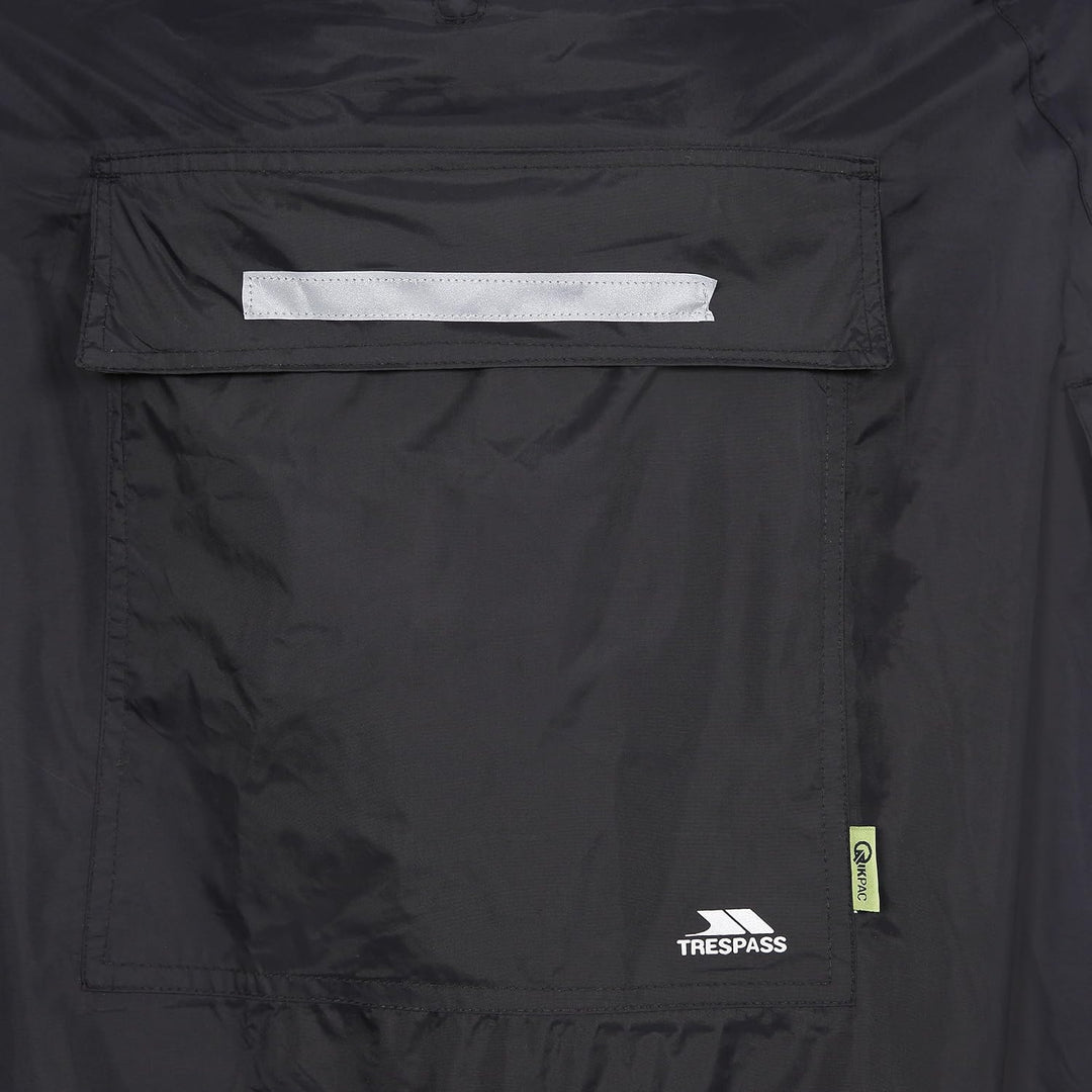 Trespass Kompakt Zusammenrollbarer Qikpac Poncho M Schwarz, M Schwarz