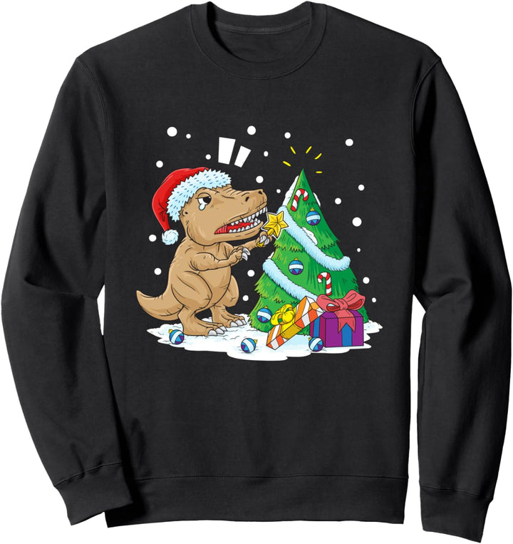 Lustiger Kampf ist echter Dinosaurier-Weihnachtsbaumstern Sweatshirt