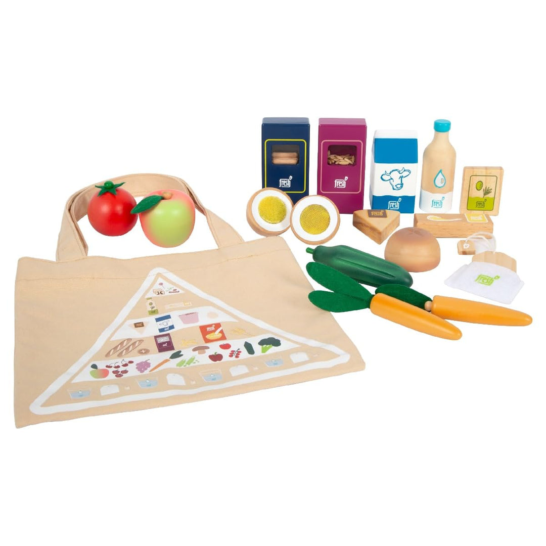 small foot Lebensmittel-Set vegetarisch "fresh" aus Holz, Spiellebensmittel-Set und Rollenspielzeug,