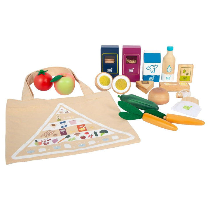 small foot Lebensmittel-Set vegetarisch "fresh" aus Holz, Spiellebensmittel-Set und Rollenspielzeug,