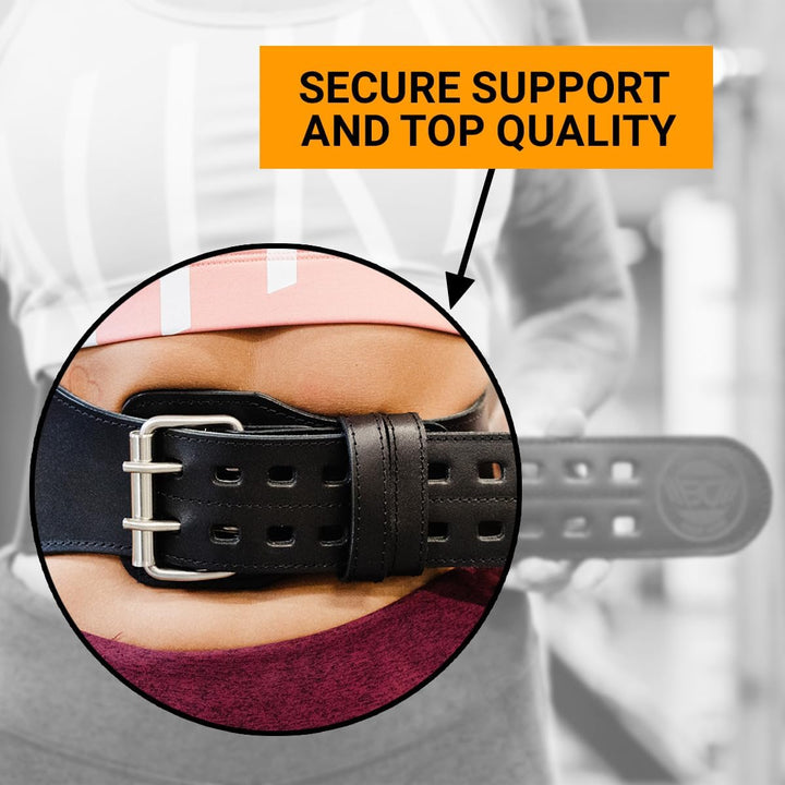 WARM BODY COLD MIND Premium Gewichthebergürtel aus Leder (10cm) für Krafttraining - Gym Gürtel für G