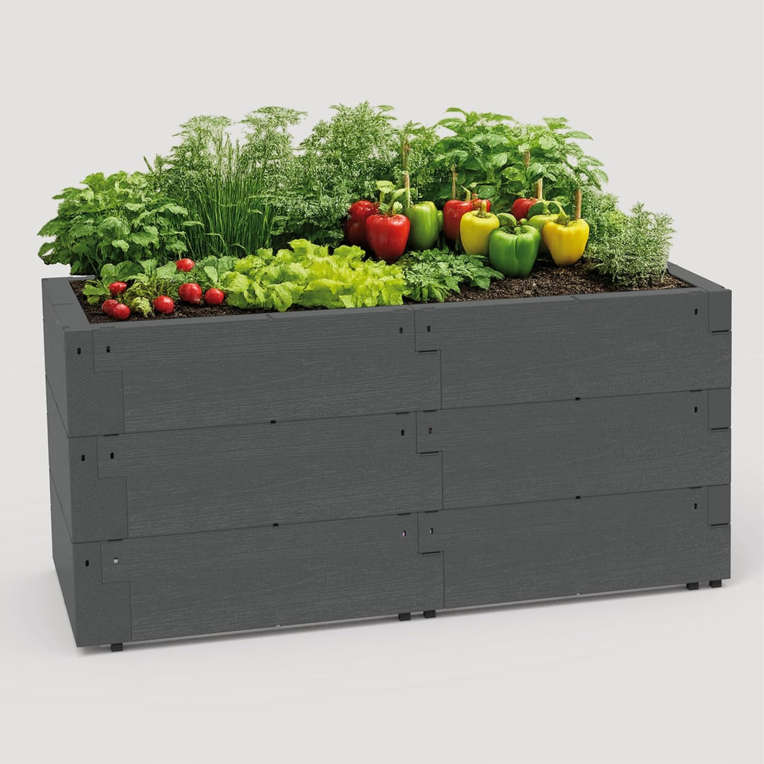 JUWEL Hochbeet Timber 3er-Set (Limited Edition, Farbe anthrazit, Füllinhalt ca. 360 Liter, aus Kunst