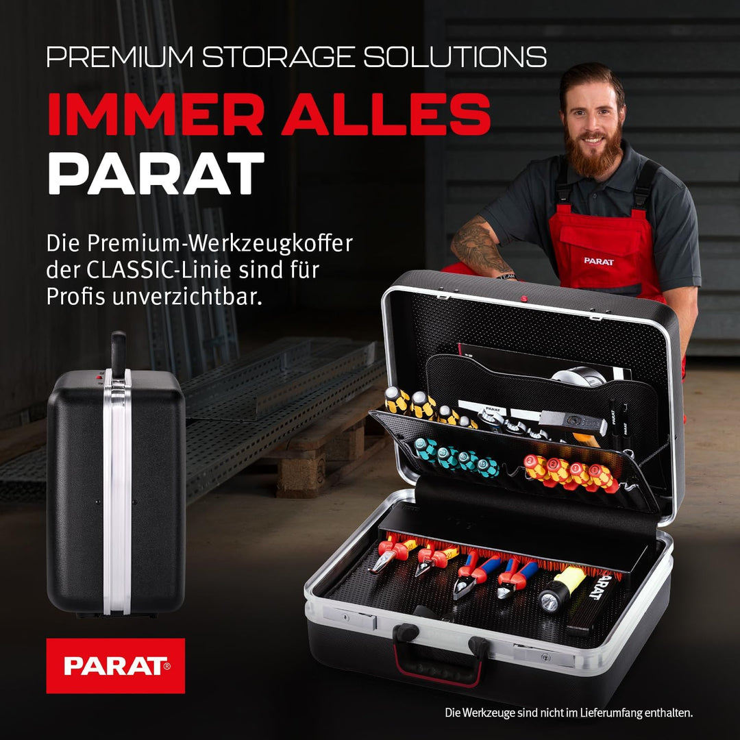 Parat Werkzeugkoffer Limited Edition | Werkzeug Koffer mit Soft-Touch X-ABS Oberfläche | CP-7 Halter