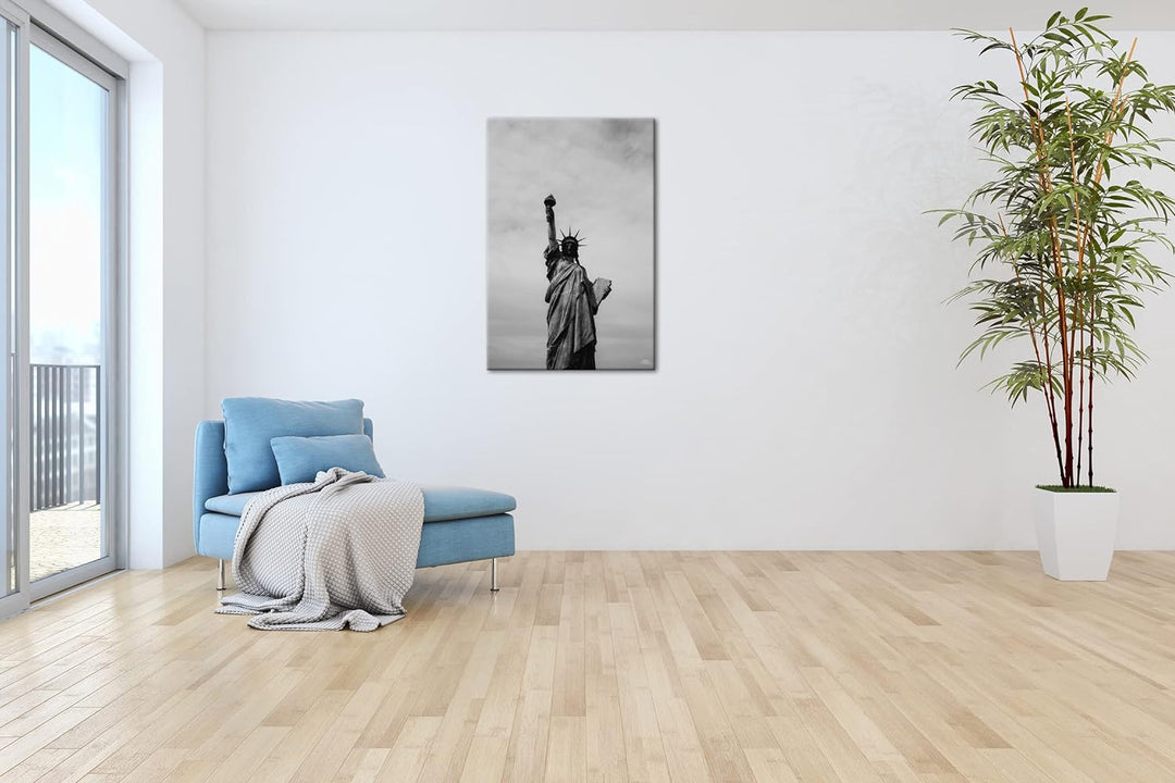 Symbol der Freiheit Effekt: Schwarz&Weiss, Format: 80x60 als Leinwandbild, Motiv fertig gerahmt auf