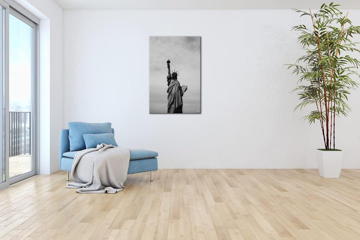 Symbol der Freiheit Effekt: Schwarz&Weiss, Format: 80x60 als Leinwandbild, Motiv fertig gerahmt auf