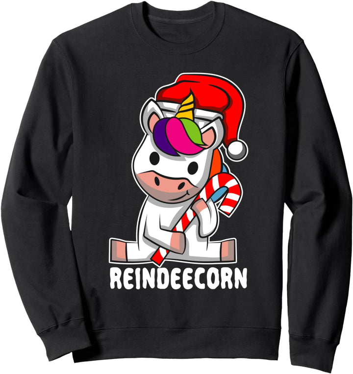 Ugly Christmas Rentier Einhorn Geschenk Kinder Sweatshirt