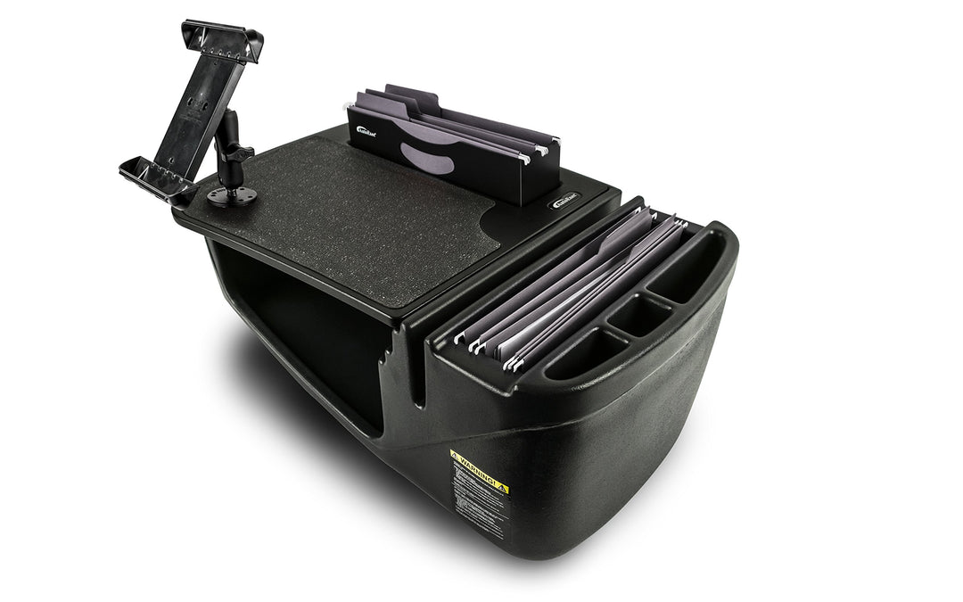 AUTOEXEC AUE27004 Efficiency FileMaster Auto-Schreibtisch, schwarze Oberfläche, mit Tablet-Halterung