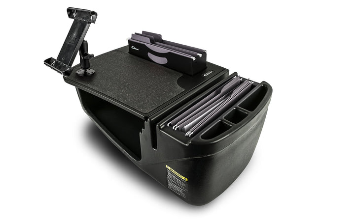 AUTOEXEC AUE27004 Efficiency FileMaster Auto-Schreibtisch, schwarze Oberfläche, mit Tablet-Halterung