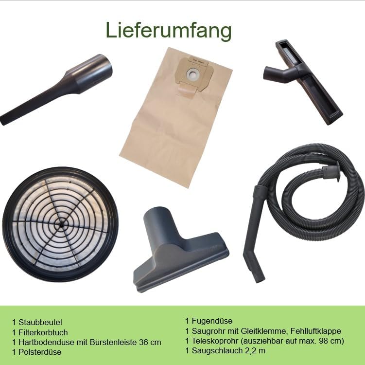 Cleanfix S10 Plus Staubsauger 850 Watt - Staubsauger mit Kabel (10m) schwarz, Trockensauger mit Tele