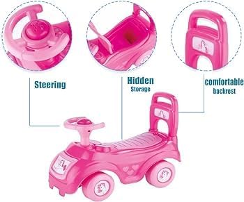 DOLU – 2522 Kinder Einhorn Sit n' Ride Push Along Auto Spielzeug – Pink