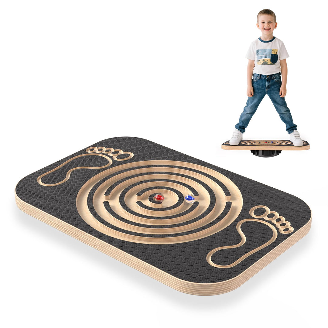Balance Board Kinder und Erwachsene Gleichgewichtstrainer Balancierbrett mit Integrierten Kugellabyr