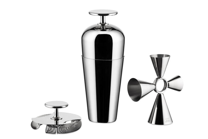Alessi The Tending Box GIA26SET – Cocktail-Set mit Parisienne Shaker, Double Bar Sieb, Quadri Combo