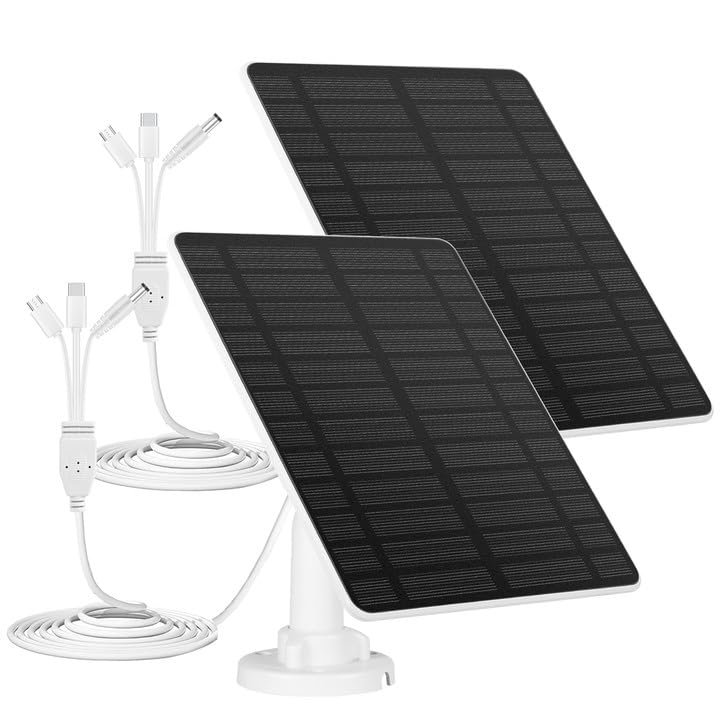 2PCS Solarpanel für Eufy Kamera,GuKKK 6W Kamera Solarpanel Kompatibel,Kontinuierliche Stromversorgun