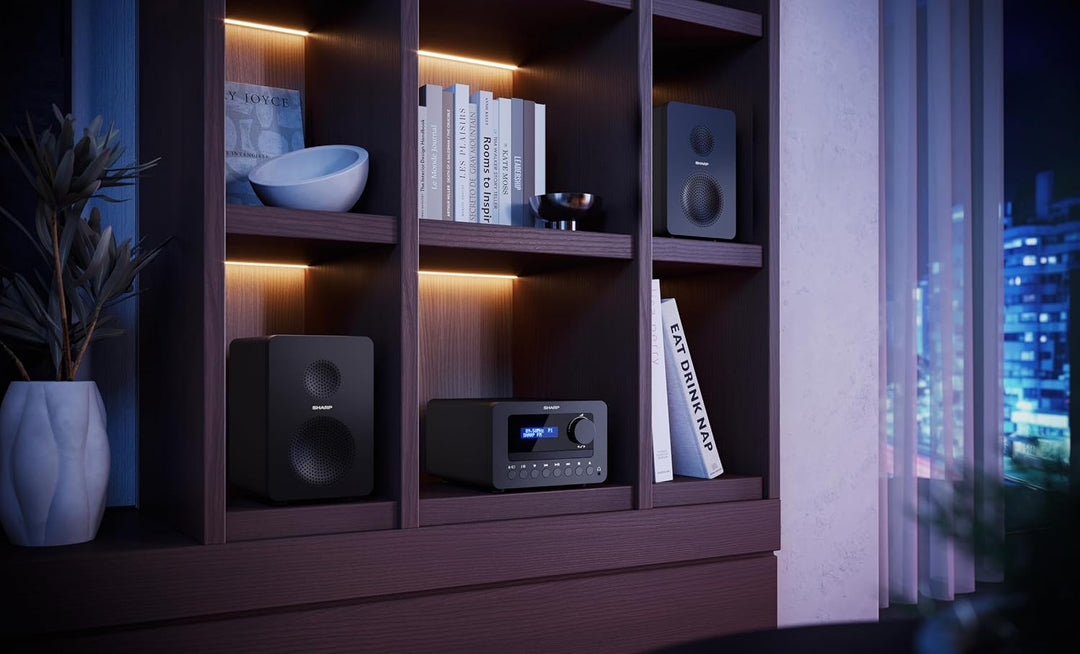 SHARP XL-B514(BK) Hi-Fi Mikrosystem mit FM-Radio, Bluetooth 5.0, CD-MP3-Player, USB-Wiedergabe, 30 W