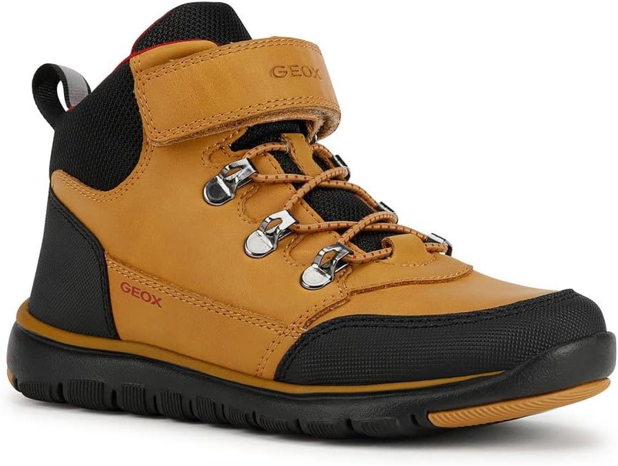 Geox Herren J Xunday Boy A Stiefeletten, Dk Yellow Red