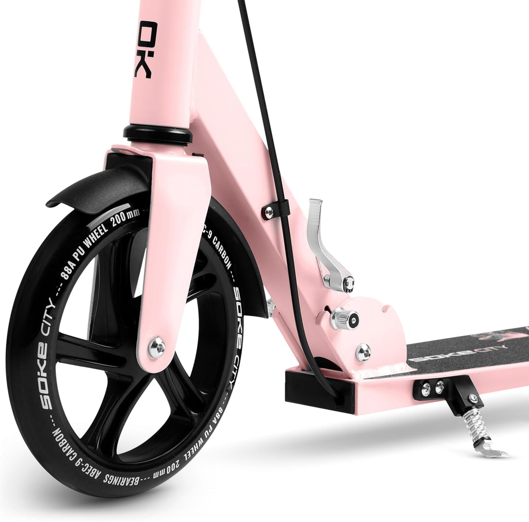 Soke City Stadtroller – Scooter Erwachsene – Grosser Faltbarer Cityroller Mit Fuss- Und Handbremse –