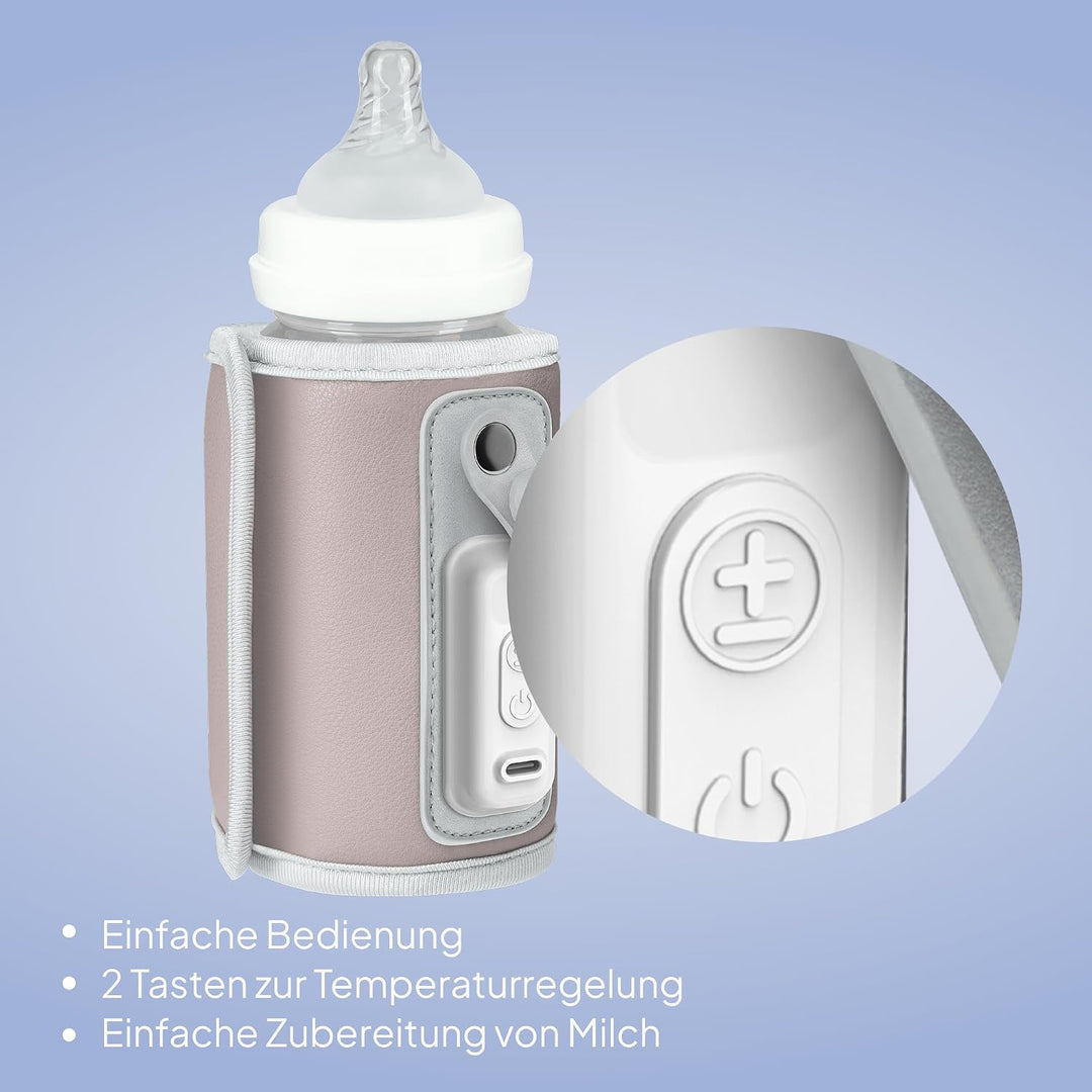 LIONELO Thermup Go Tragbarer Flaschenwärmer zur Temperaturhaltung, hält Wärme bis zu 24 h, 5 Tempera
