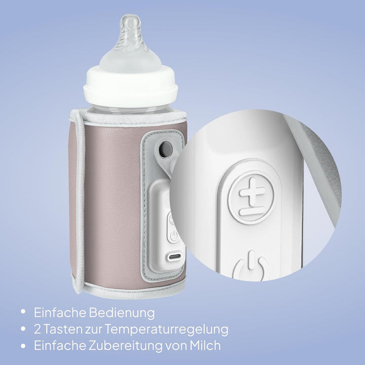 LIONELO Thermup Go Tragbarer Flaschenwärmer zur Temperaturhaltung, hält Wärme bis zu 24 h, 5 Tempera