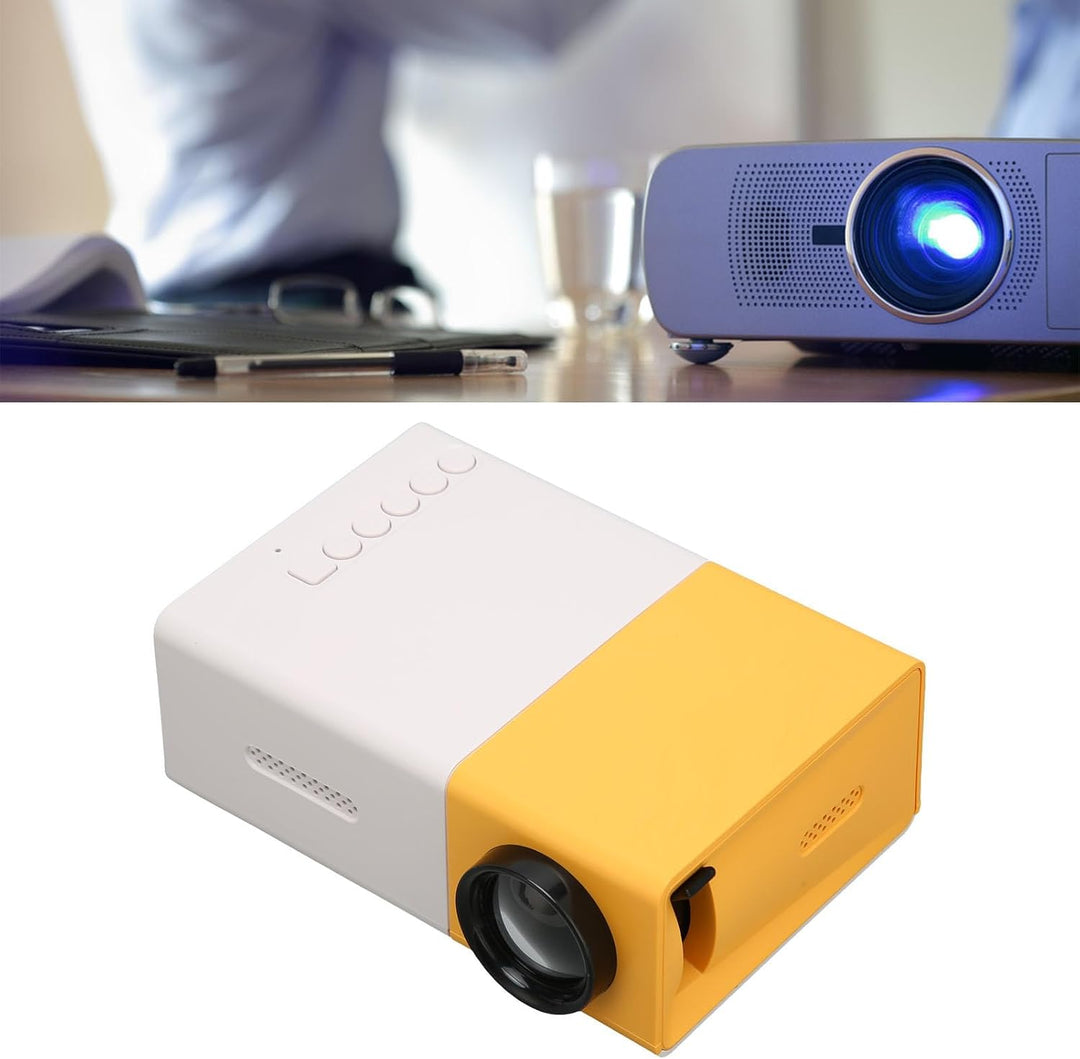 YG300 Tragbarer Projektor, 4:3 HD 1080P Kleiner Filmprojektor, Unterstützt USB, HD, AV, Speicherkart