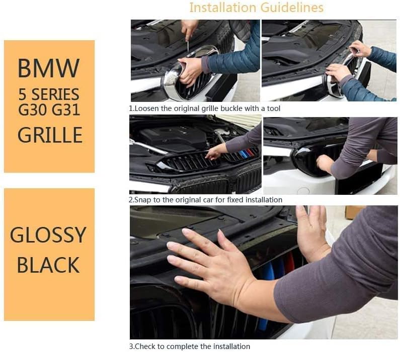 Gangying G30 Kühlergrill, G31 Nieren Schwarz passend für BMW 5er G30 G31 Grill Nieren Schwarz 2017-2