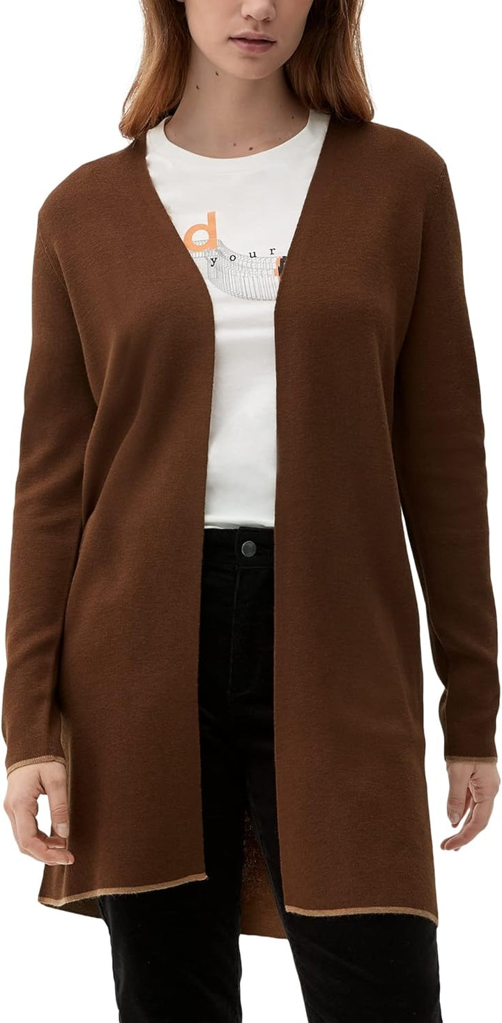 s.Oliver Damen Long Cardigan 40 Braun, 40 Braun