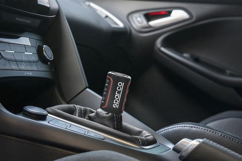 Sparco Manueller Schaltknauf Racing Schwarz Universal RACING Schwarz/Rot, RACING Schwarz/Rot