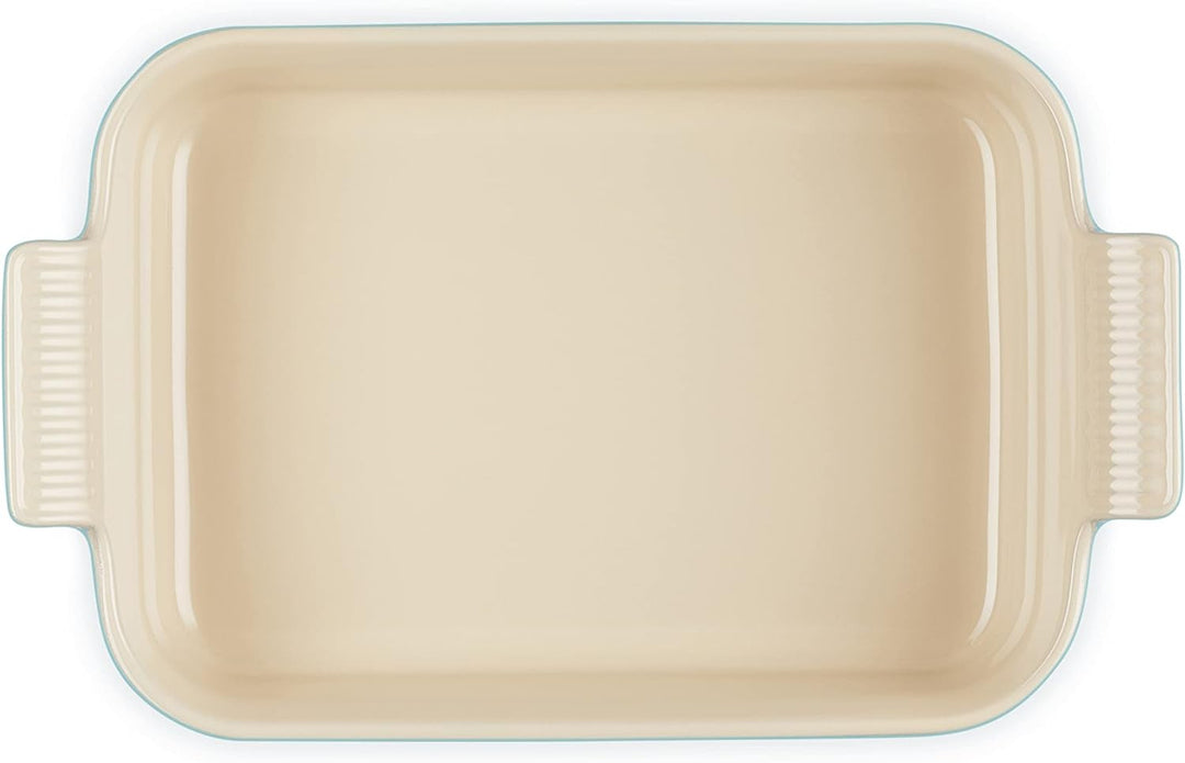 Le Creuset Rechteckige Auflaufform Tradition aus Steinzeug, 26 cm, 2.4 Liter, Karibik, 7110226170000