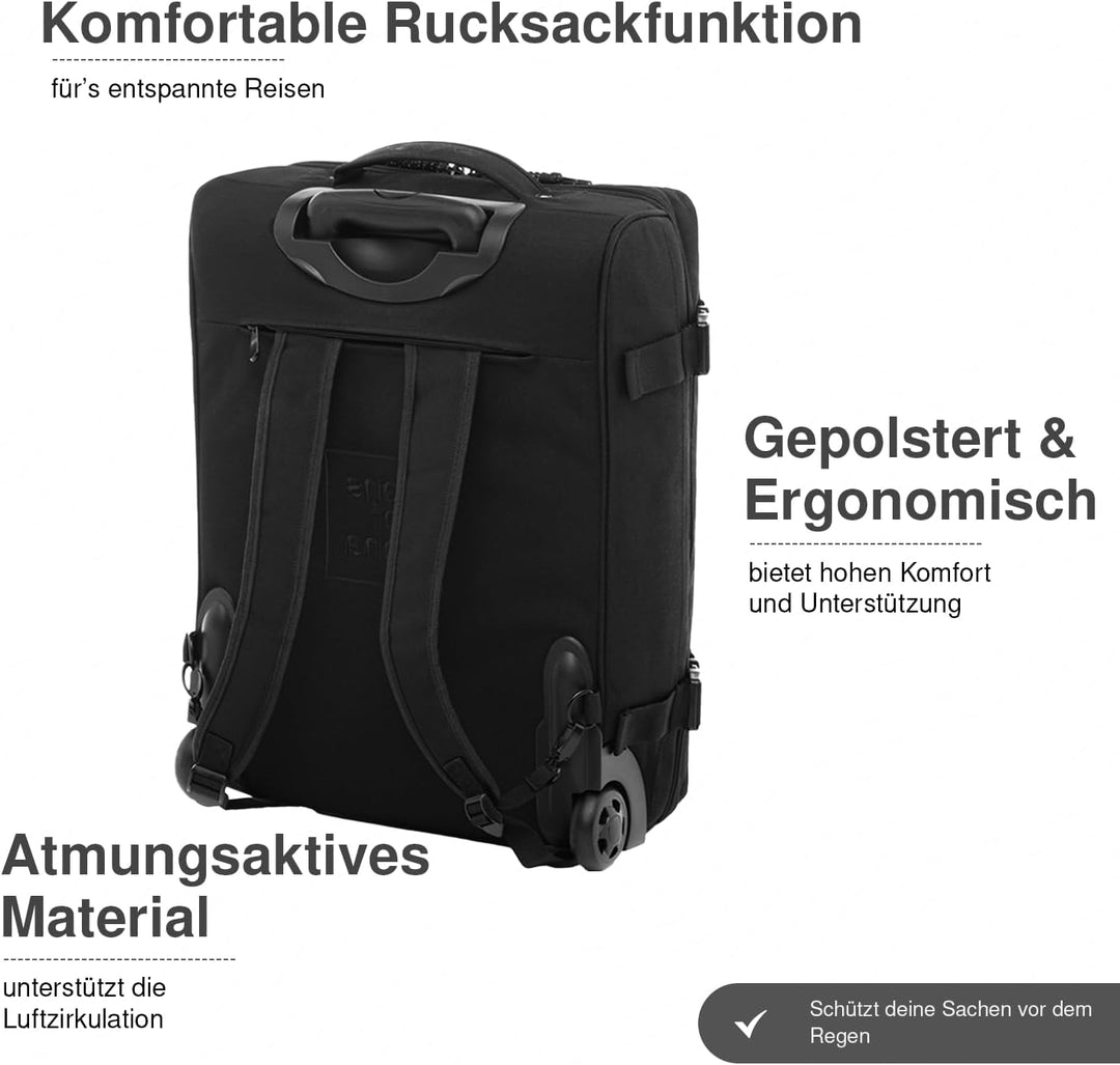 SONS OF ALOHA Backpacker Rucksack mit Rollen 3 in 1 - Handgepäck Koffer Kane Hybrid Backpack-Boardge