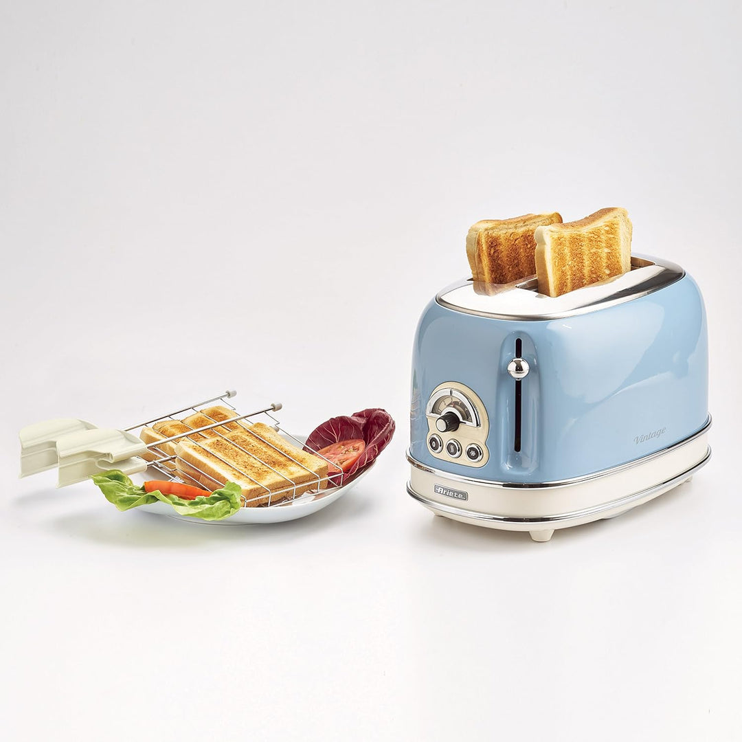 Ariete 155 Vintage Toaster mit 2 Scheiben & 2868/05 Vintage Wasserkocher, 1600, lackiertes Metall, b