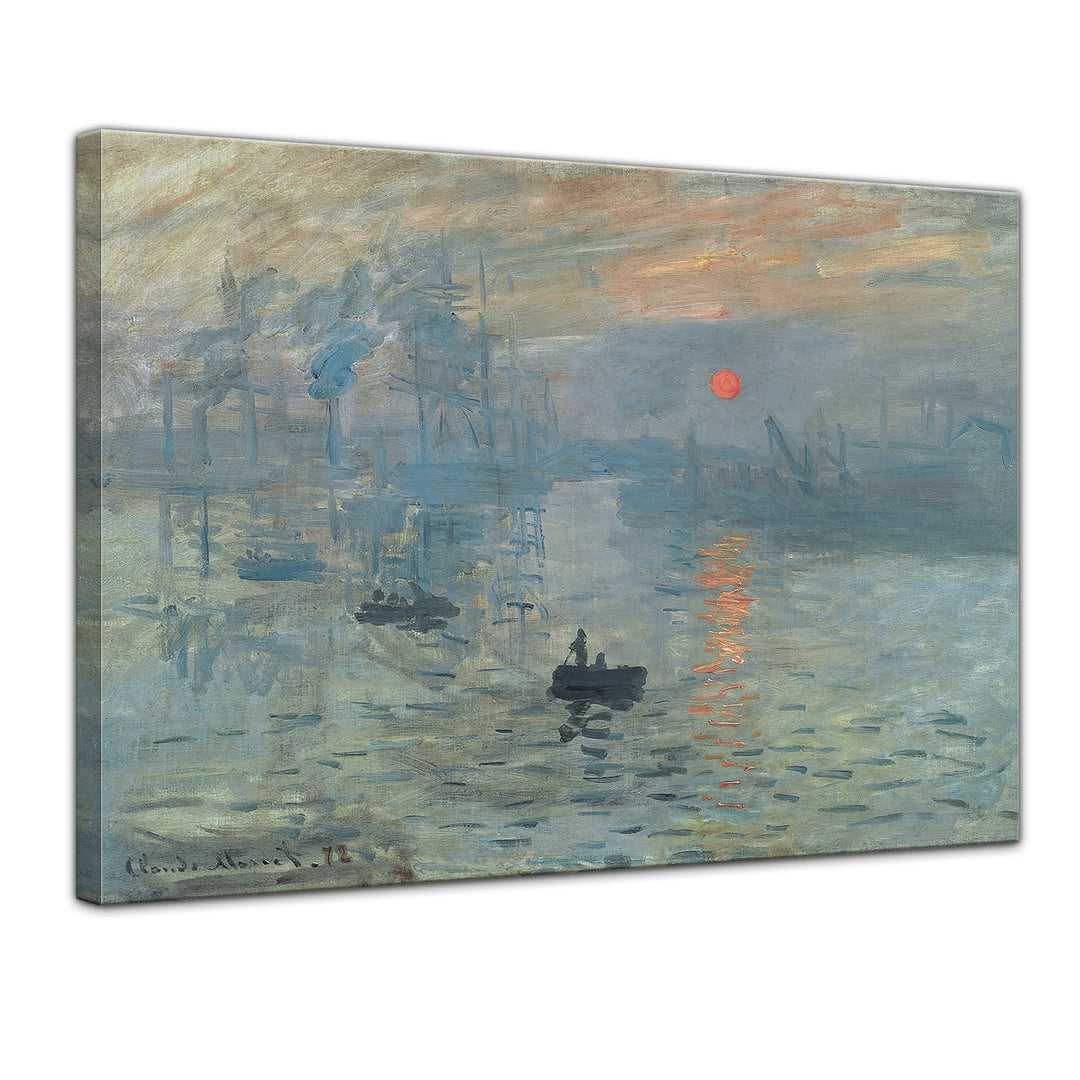 Bilderdepot24 Bild auf Leinwand | Claude Monet Impression Sonnenaufgang in 60x50 cm als Wandbild | W