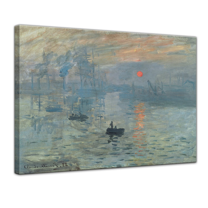Bilderdepot24 Bild auf Leinwand | Claude Monet Impression Sonnenaufgang in 60x50 cm als Wandbild | W