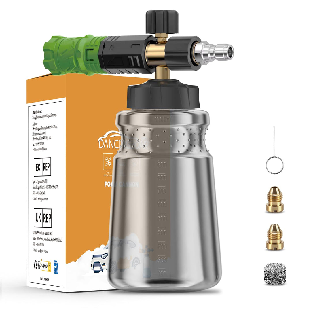 1L Einstellbare Schneeschaumlanze, Geeignet für 1/4“ Schnellanschluss Hochdruckreiniger, Verstellbar