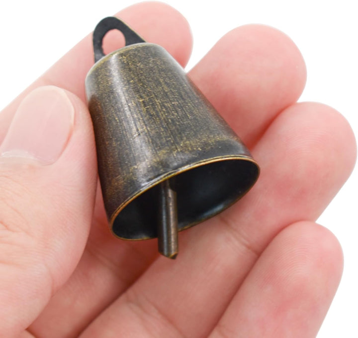 MrMrKura 9 Stück Bronze Vintage Glöckchen (3,7 x 2,5 cm) Mini-Glöckchen zum Basteln, Kuhglocke an Ju