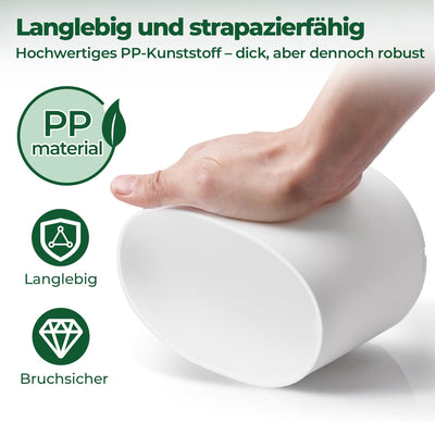 T4U Kunststoff Blumentopf mit Bewässerungssystem, 6er-Set Selbstbewässerung Übertopf mit Untersetzer
