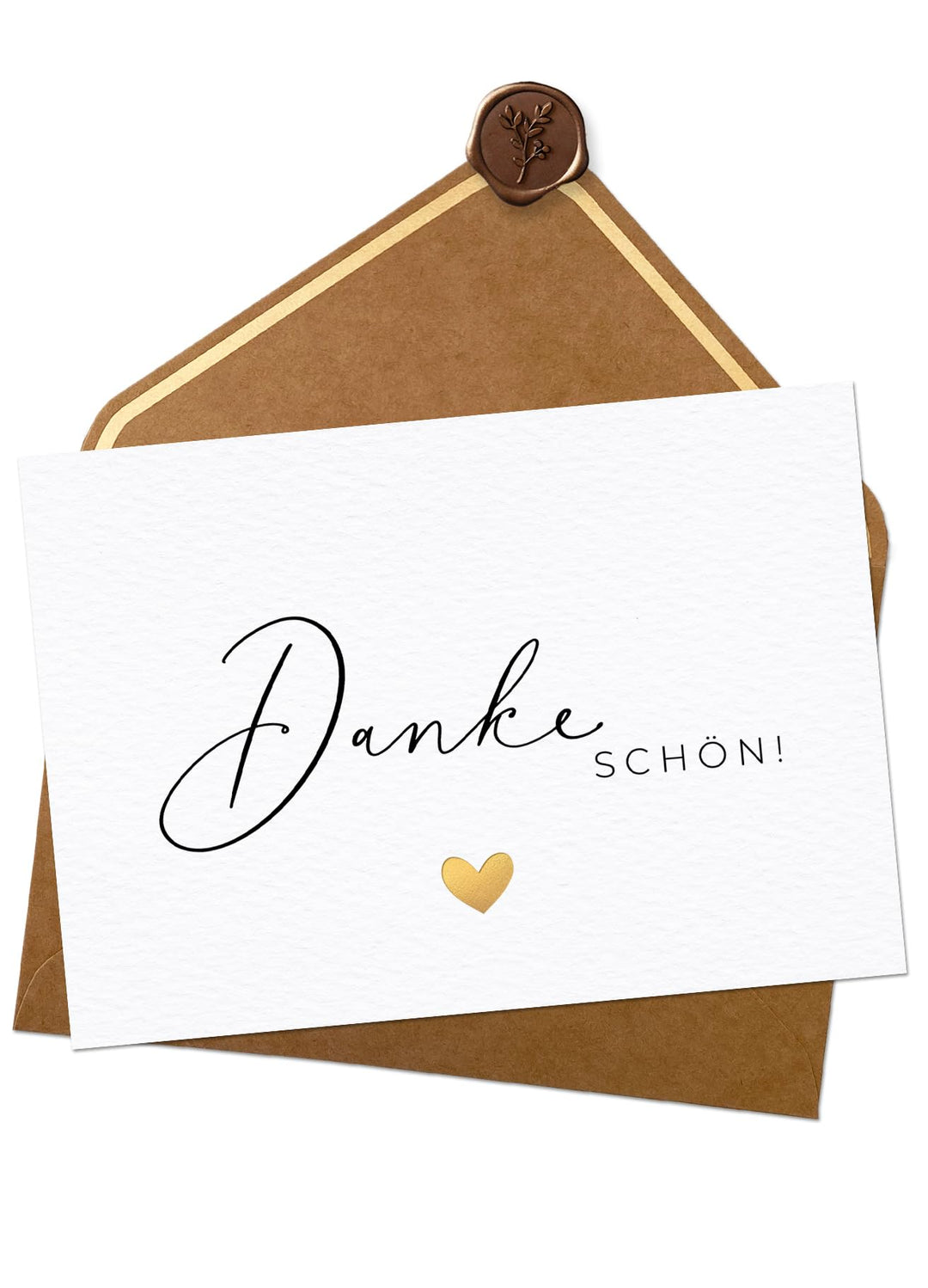 Joli Coon 20 Dankeschön Karten - Danke Karten Set - A6 mit Naturkuvert Danke schön - 20 Karten, Dank