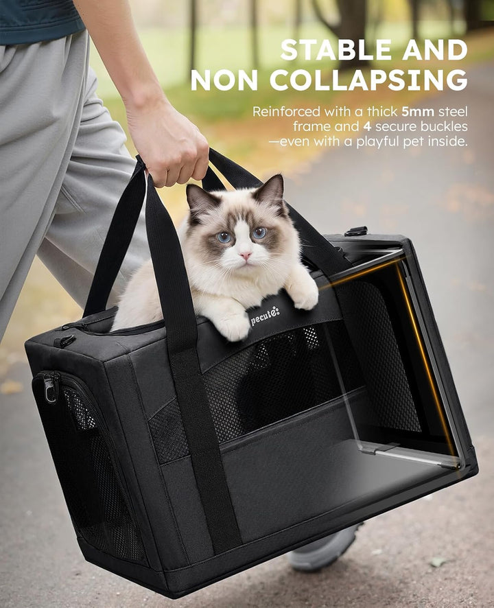 pecute Katzentasche Transporttasche Stabiler Halt Haustier Tragetasche, Transportbox Katze Leicht, F