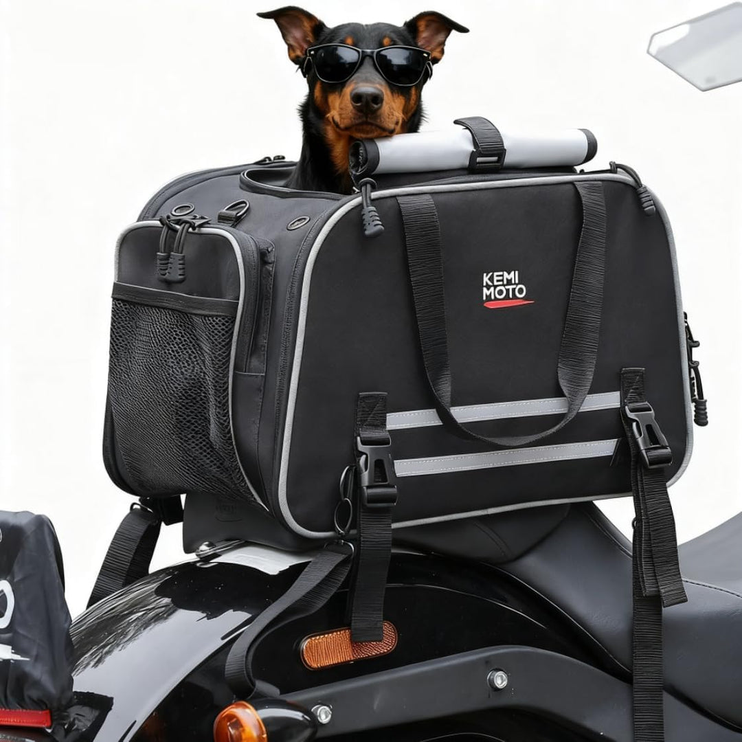 KEMIMOTO Motorrad Haustierträger, Erweiterbar &amp; Fluggesellschaft Zugelassen, Tragetasche für Kleine