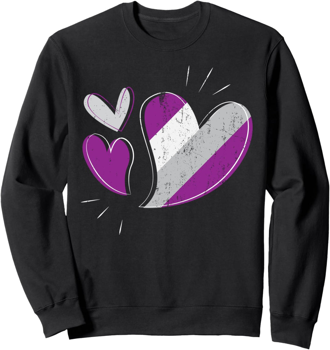 Herz Ace Flagge Genderfluid LGBTQIA CSD Geschenk Asexuell Sweatshirt