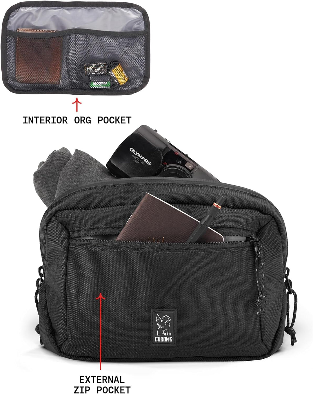 Chrome Industries Hüfttasche mit Reissverschluss, 2,4 Liter, Fog, 3 L 3 L Fog, 3 L Fog