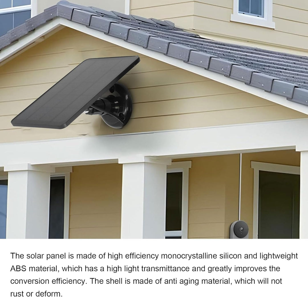 Solarpanel-Ladegerät für Ring Spotlight Cam und Ring Stick Up Cam, IP65 Wasserdichtes Solarpanel mit