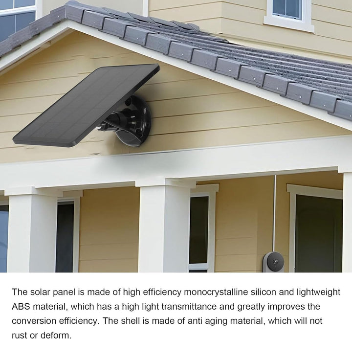 Solarpanel für Ring-Kamera, Kamera-Solarpanel-Ladegerät für Ring Stick Up Cam-Akku und Spotlight Cam
