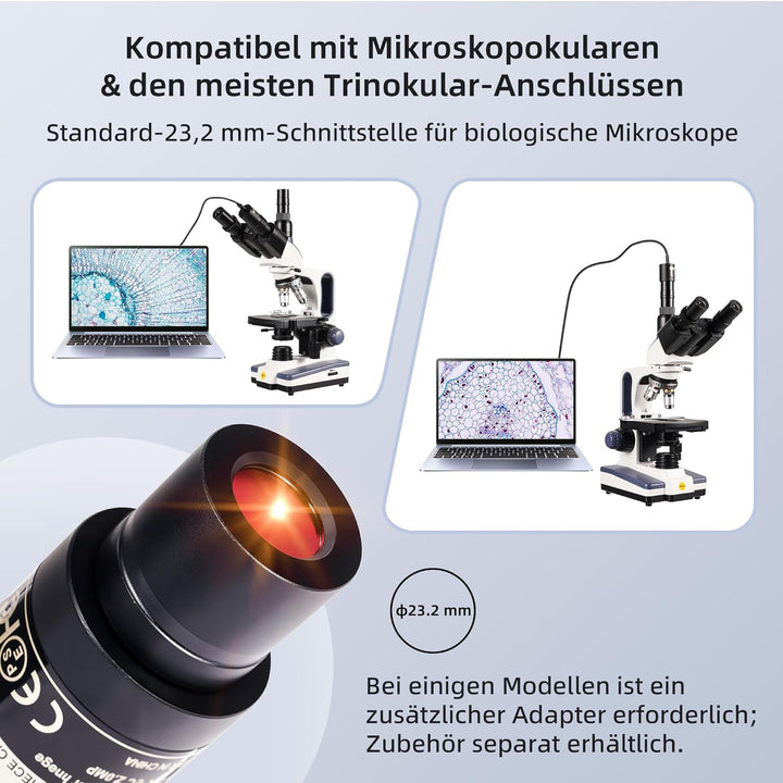 SWIFT EP2M 2-MP 1080p-Okularkamera, USB-Mikroskopkamera für 23,2-mm Okulare & Trinokular-Fototuben,