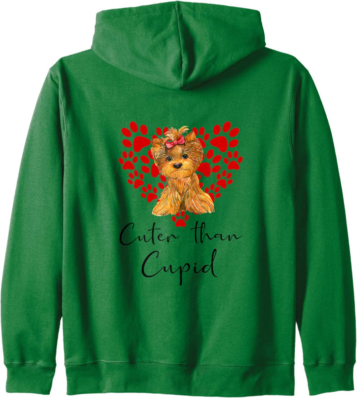 YORKSHIRE TERRIER Cuter Than Cupid Hunde Valentinstag YORKI Kapuzenjacke