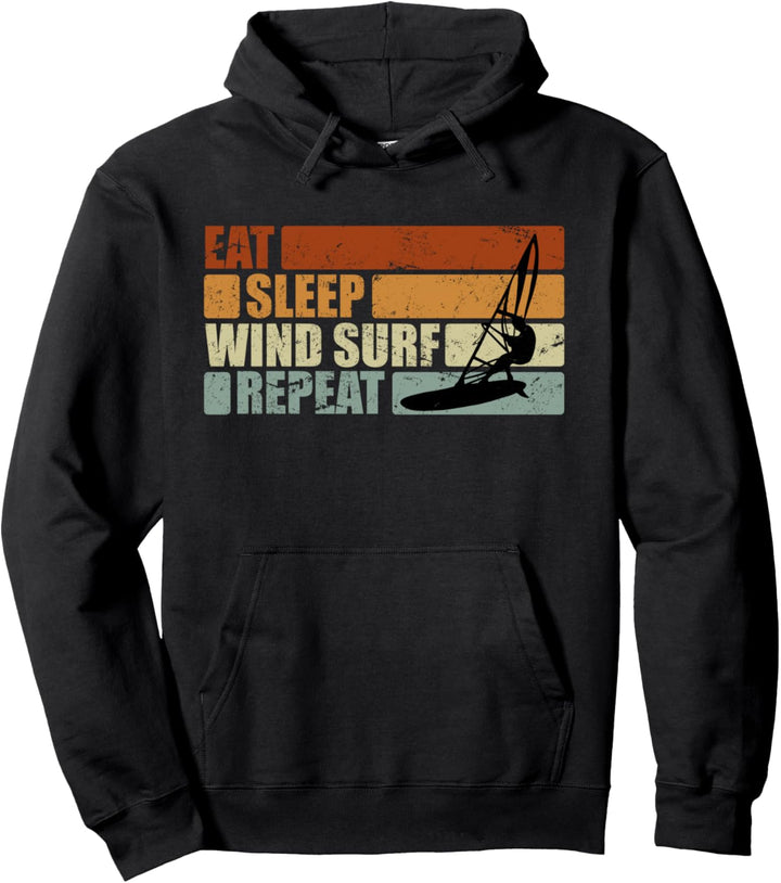 Eat Sleep Windsurf Repeat Windsurfer Geschenk Vintage Pullover Hoodie